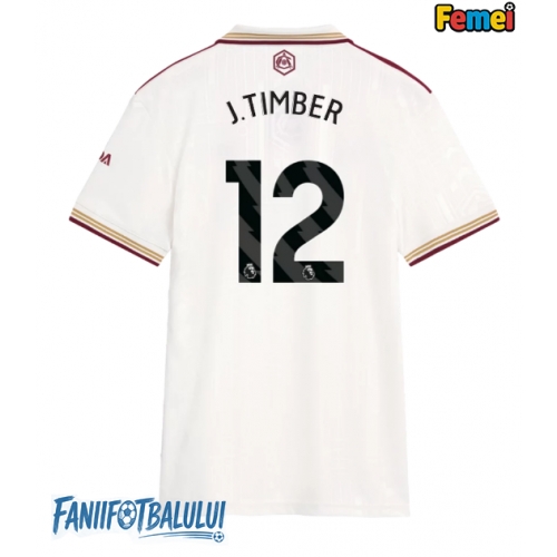 Arsenal Jurrien Timber #12 Tricou Fotbal Replică 2025-26 Femei Treilea Arsenal Jurrien Timber #12 Tricou Fotbal Replică 2025-26 Femei Treilea